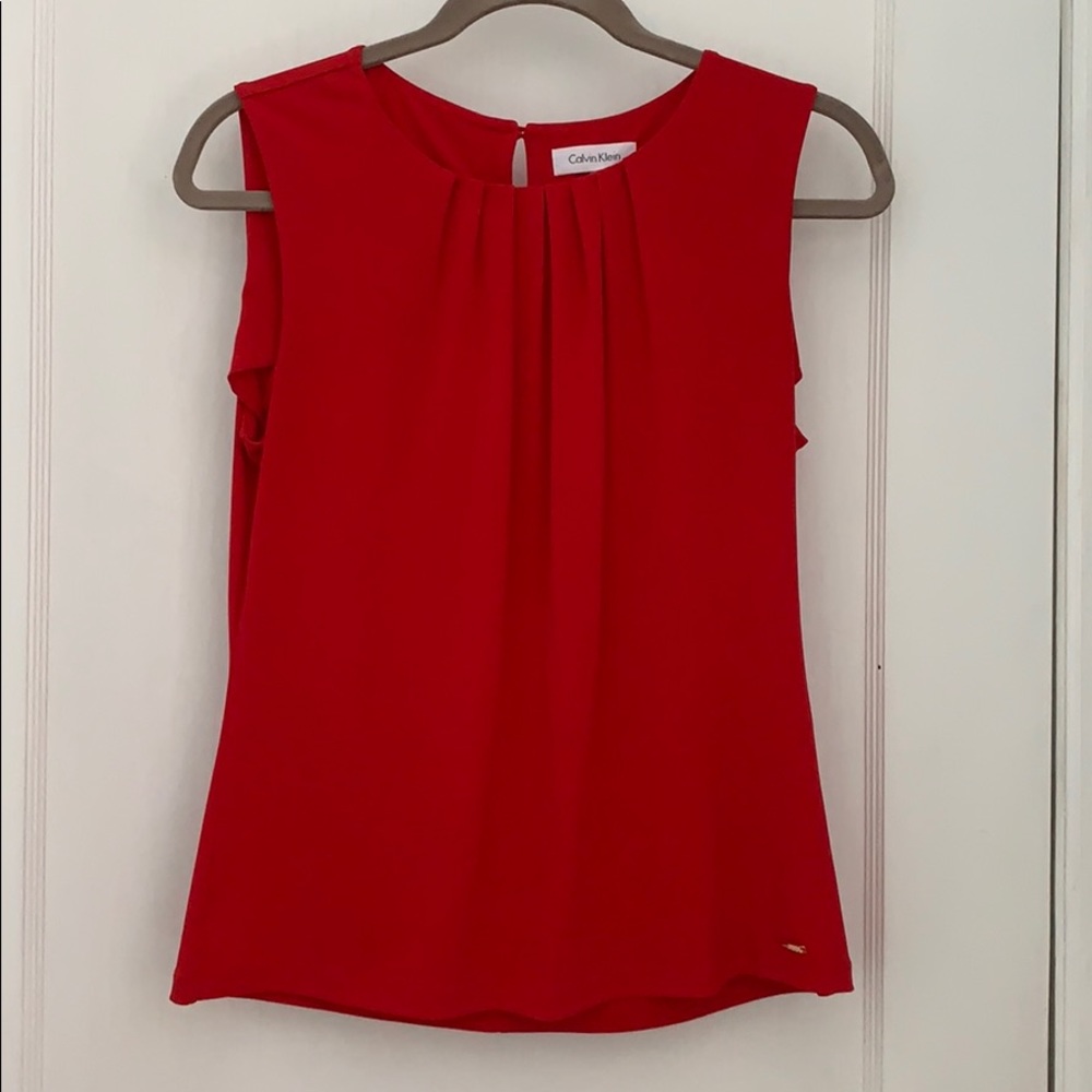 Calvin Klein red jersey tank shell size M